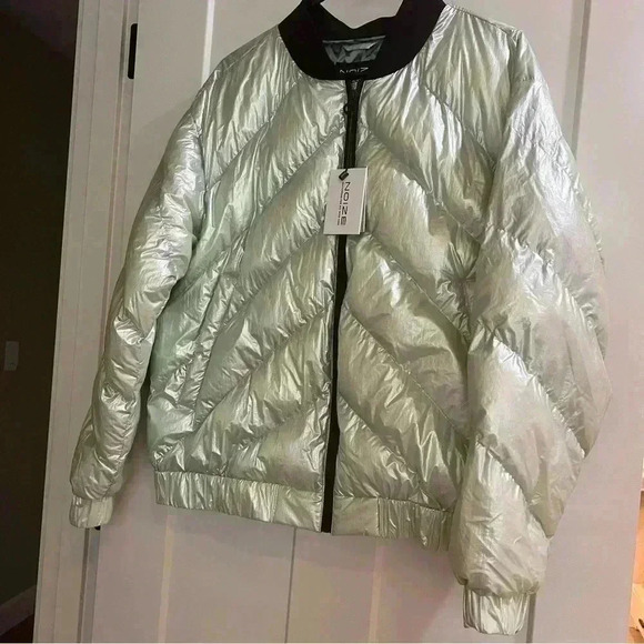 Noize amber mint metallic green puffer jacket bomber size small NEW - Picture 1 of 10